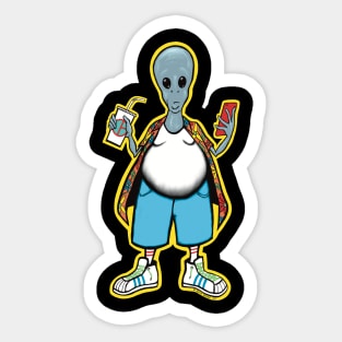 Alien Tourist Sticker